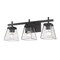 Z-Lite Lauren Vanity, 3-Light, 22 In.W x 6.5 In.L x 8.5 In.H, Matte Black/Clear 819-3V-MB - alternate 7